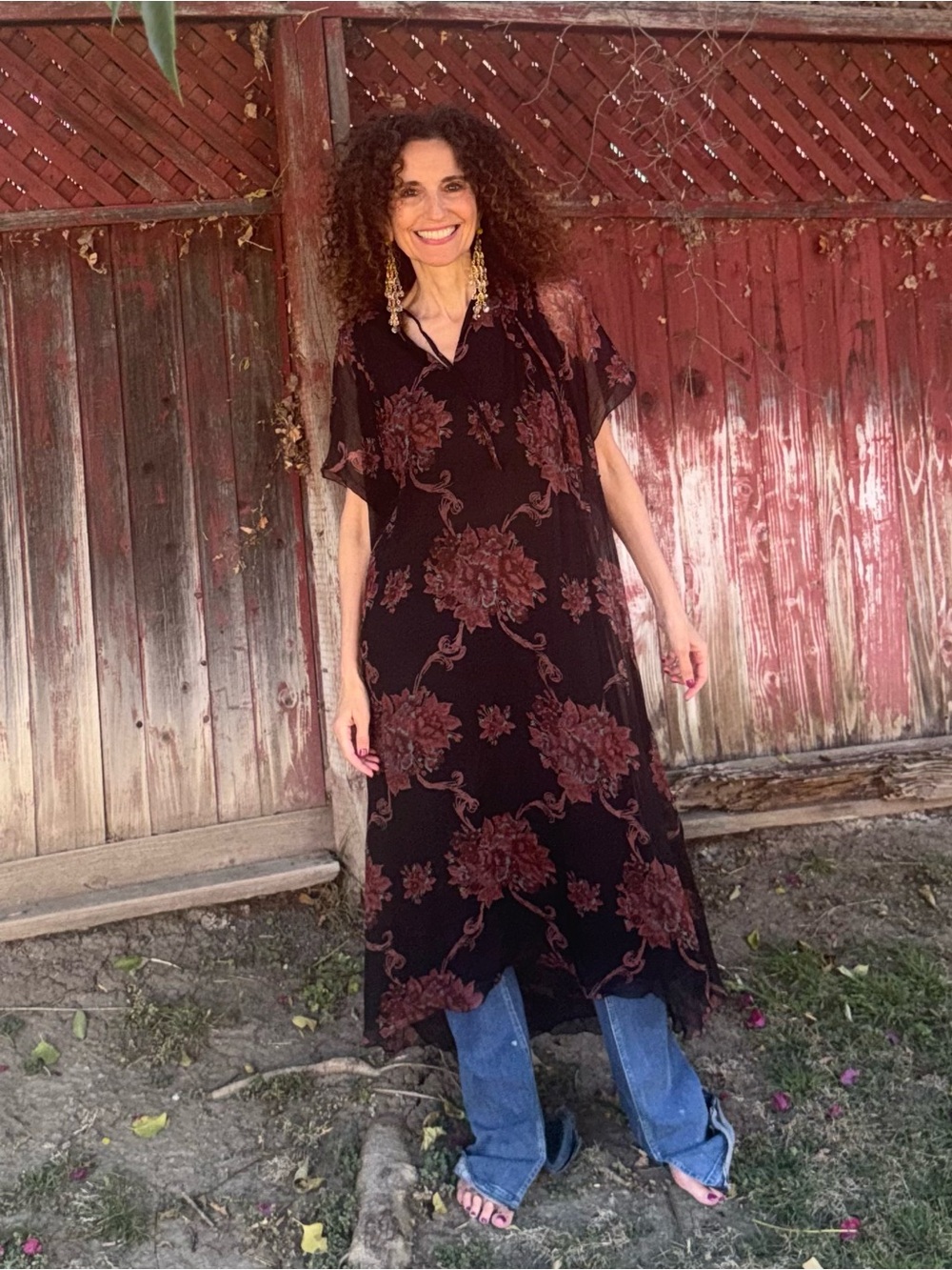 1970s Silks by Jivan Dress
